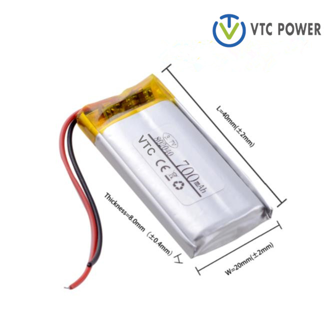 802040 700mah 3.7v Lipo Li-polymer акумулятор для смарт-реєстратора